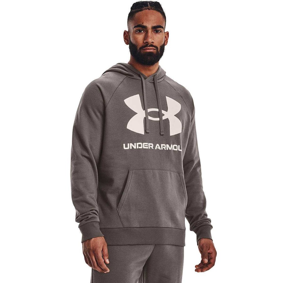 Men Under Armour Hoodies & Sweatshirts | Under Armour Mens Rival Fleece Big Logo Hoodie S Beige