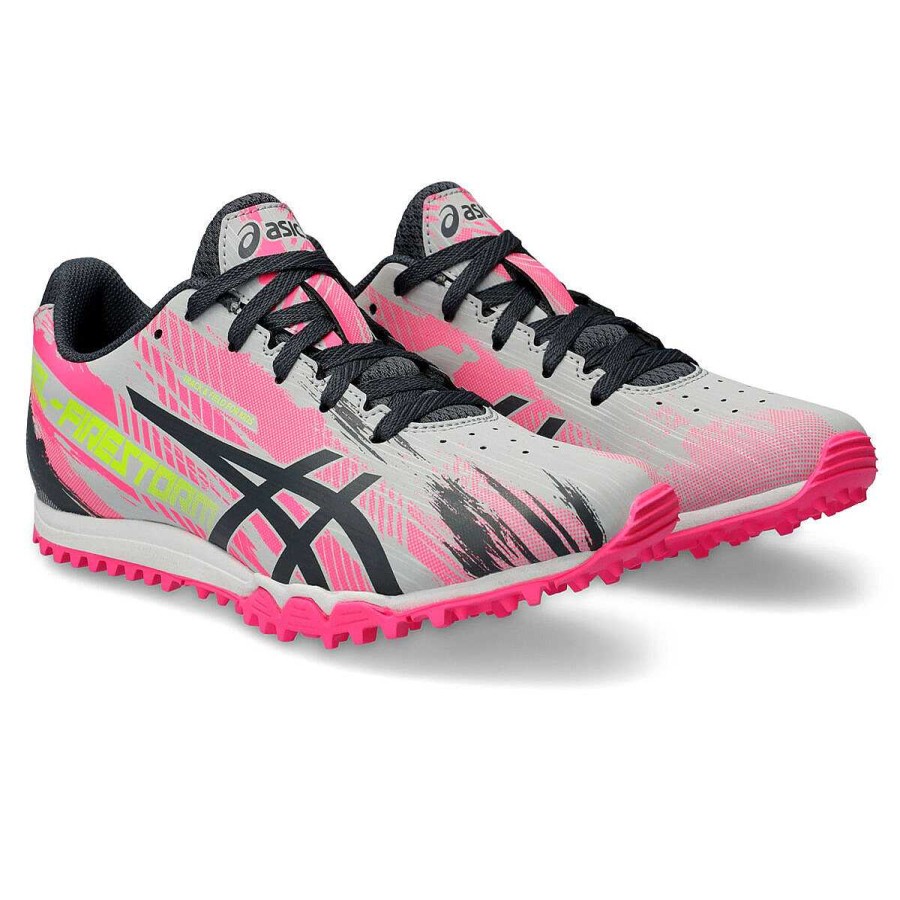 Kids Asics Boys Shoes | Asics Gel Firestorm 5 Kids Track Shoes Pink/Grey