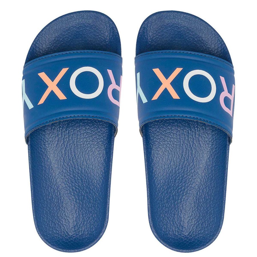 Kids ROXY Slides And Thongs | Roxy Slippy 2 Girls Slides Blue