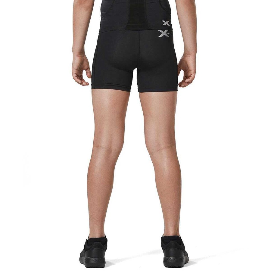 Kids 2XU Shorts | 2Xu Junior Compression Half Short Black