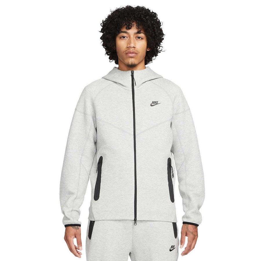 Men Nike Jackets | Nike Mens Sportswear Tech Fleece Full-Zip Hoodie Grey