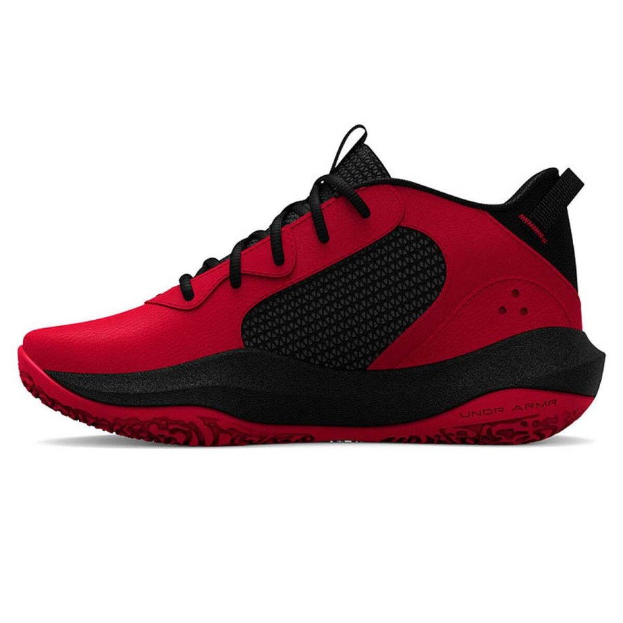 Kids Under Armour Boys Shoes | Under Armour Lockdown 6 Ps Kids Basketball Shoes Red/Black