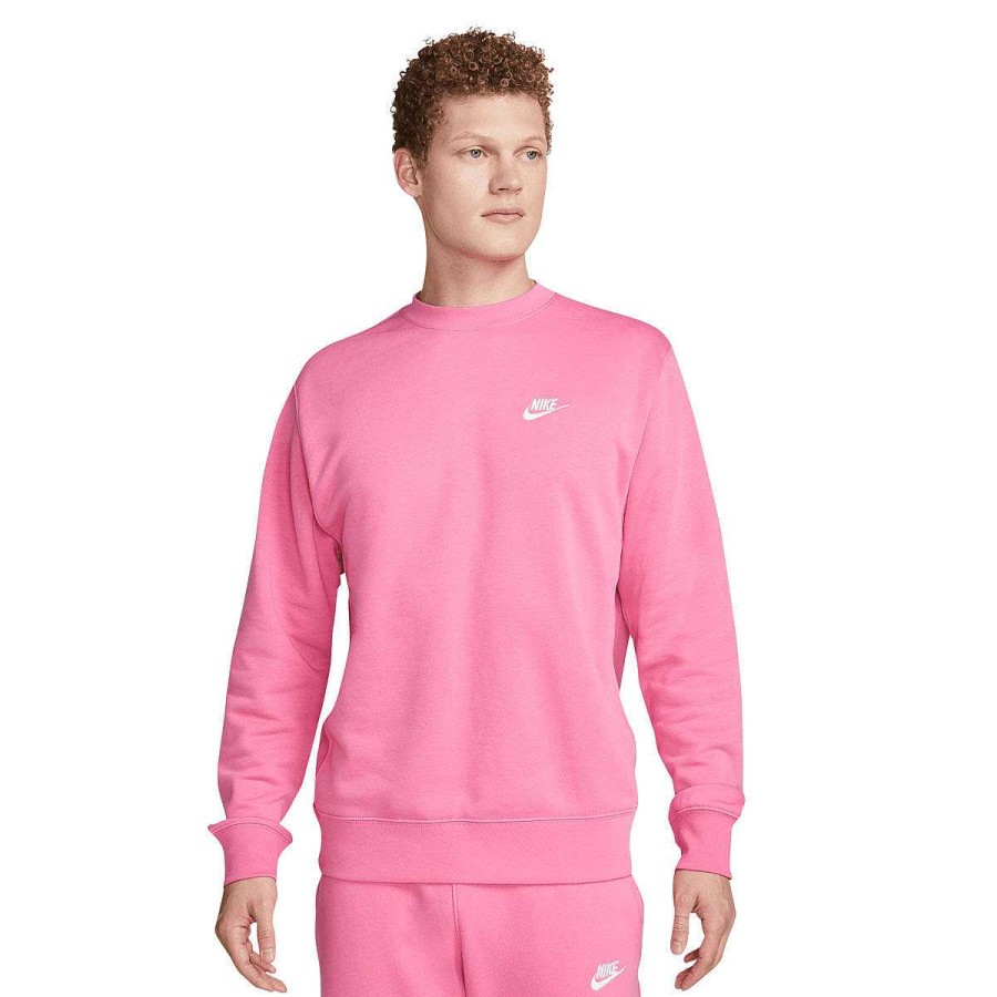 Men Nike Hoodies & Sweatshirts | Nike Sportswear Mens Club Sweatshirt Pink