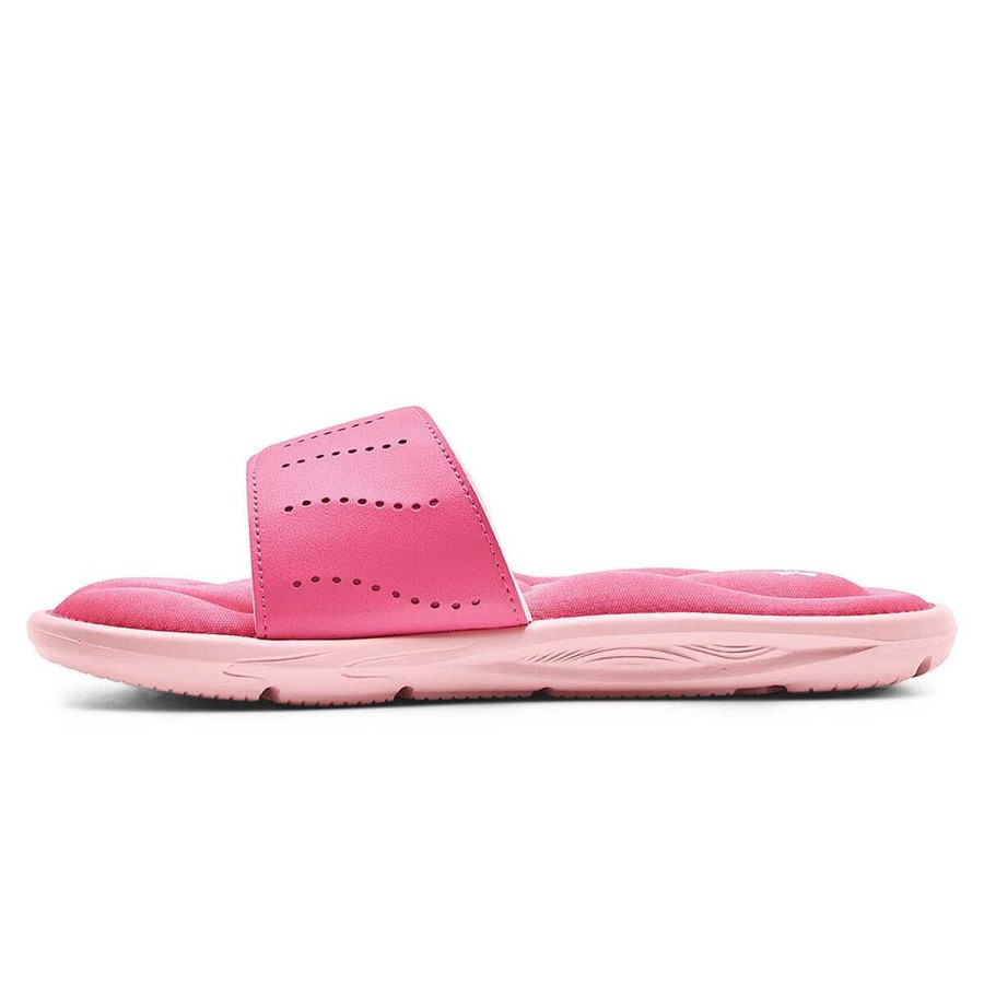 Kids Under Armour Slides And Thongs | Under Armour Ignite 9 Kids Slides Pink/White