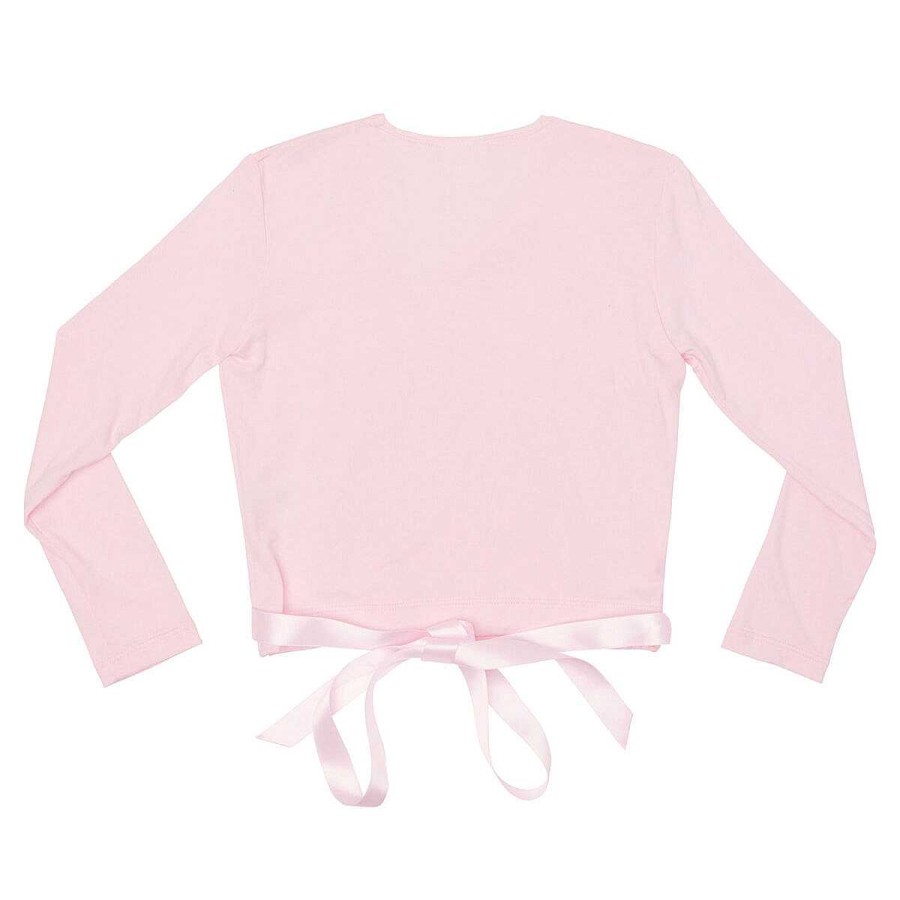 Kids Flo Dance Tees & Tops | Flo Dance Girls Satin Tie Crossover Pink