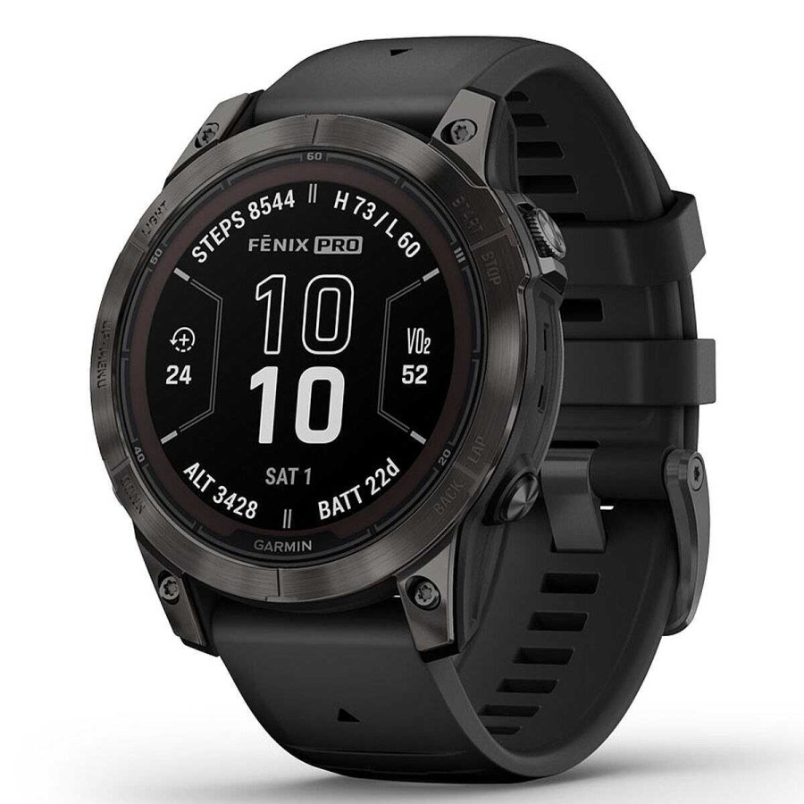 Men Garmin Watches And Trackers | Garmin Fenix 7 Pro Sapphire Solar Smartwatch - Carbon Gray