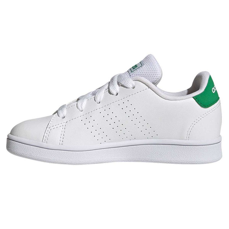 Kids adidas Girls Shoes | Adidas Advantage Court Lace Kids Casual Shoes White/Green