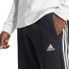 Men adidas Track Pants | Adidas Mens Essentials Fleece Open Hem 3-Stripes Pants Black/White