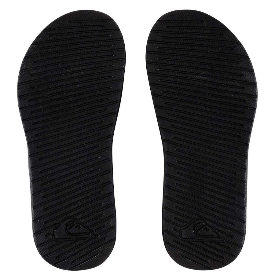 Kids Quiksilver Slides And Thongs | Quiksilver Bright Coast Adjust Gs Kids Slides Black/White