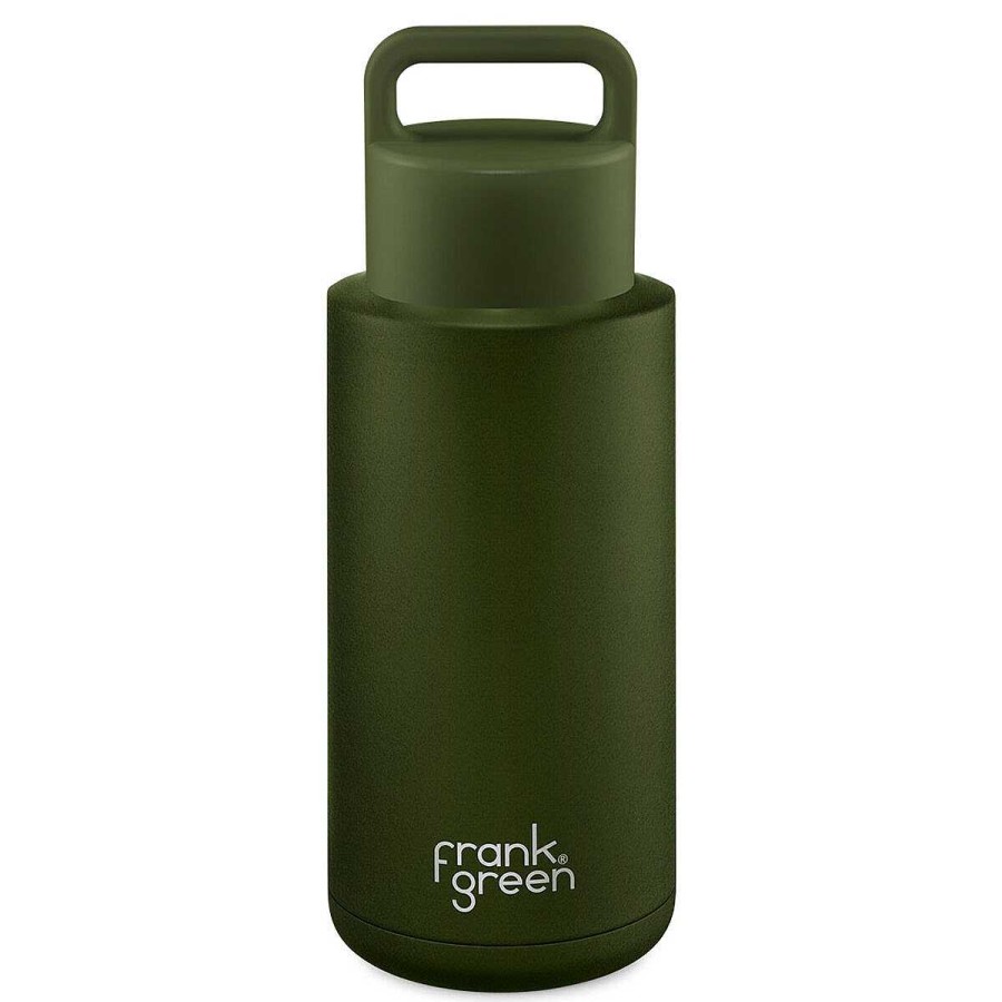 Kids FRANK GREEN Water Bottles | Frank Green Ceramic Reusable Grip 1L Bottle - Khaki