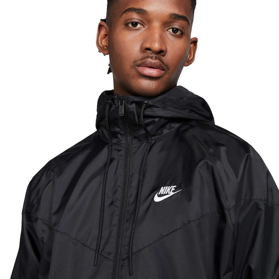 Men Nike Hoodies & Sweatshirts | Nike Mens Sportswear Windrunner Jacket Black/White