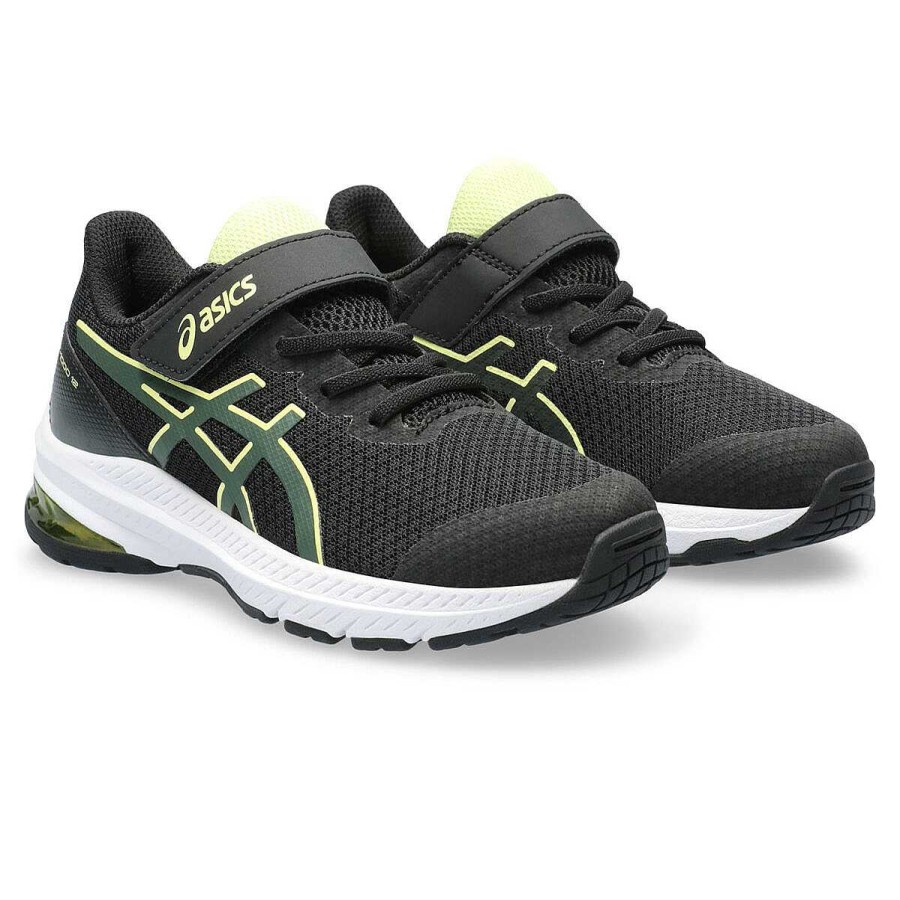 Kids Asics Girls Shoes | Asics Gt 1000 12 Ps Kids Running Shoes Black/Green