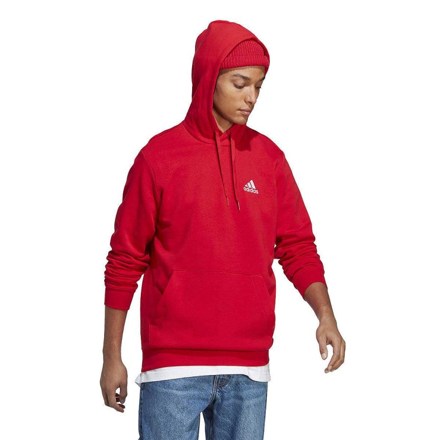 Men adidas Jackets | Adidas Mens Feel Cosy Pullover Hoodie Xxl Red