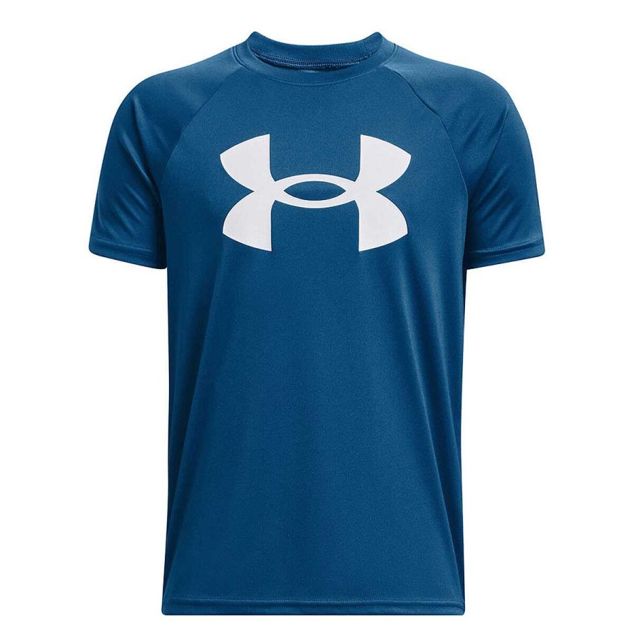 Kids Under Armour Activewear | Under Armour Boys Tech Big Logo Tee Blue