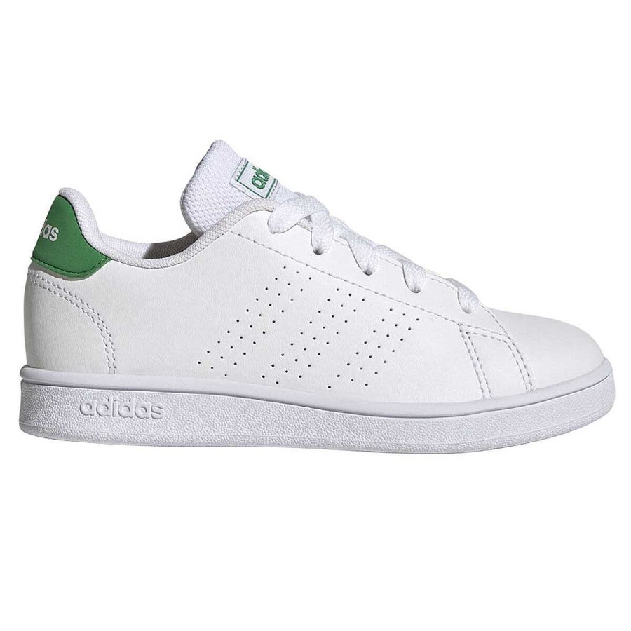 Kids adidas School Shoes | Adidas Advantage Court Lace Kids Casual Shoes White/Green