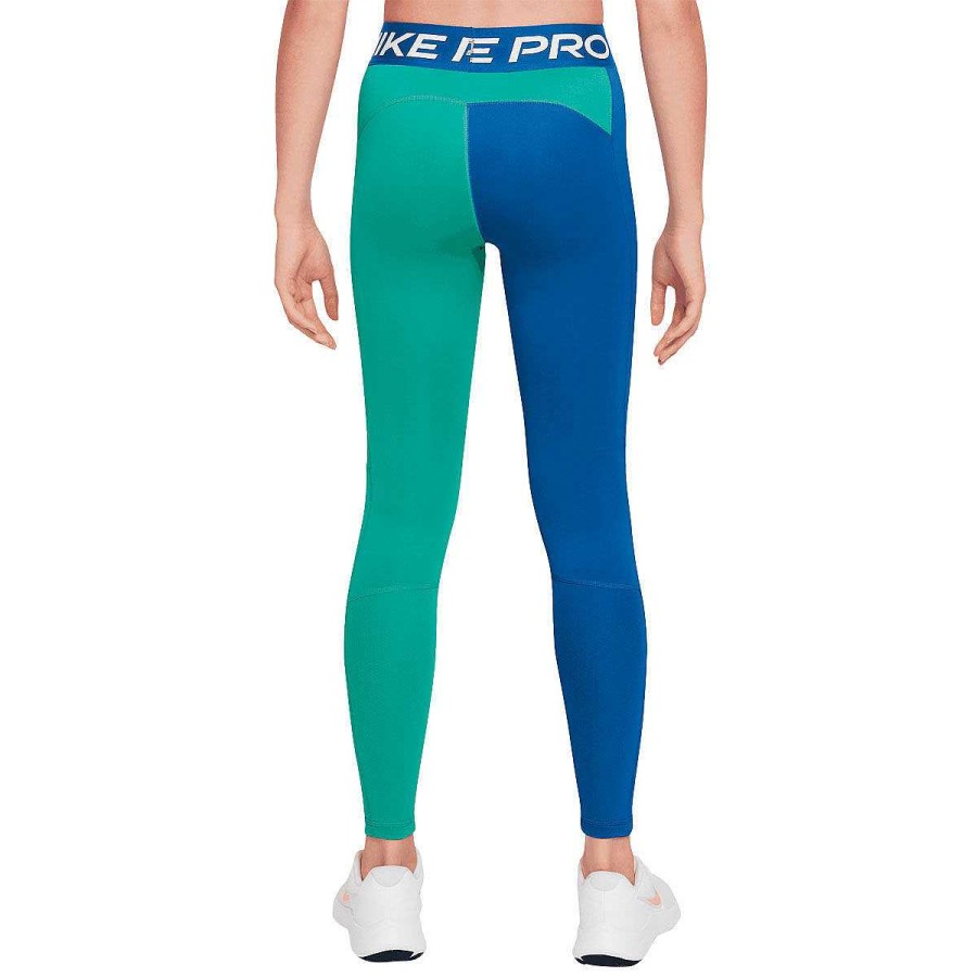 Kids Nike Tights | Nike Pro Girls Leggings Green/Blue