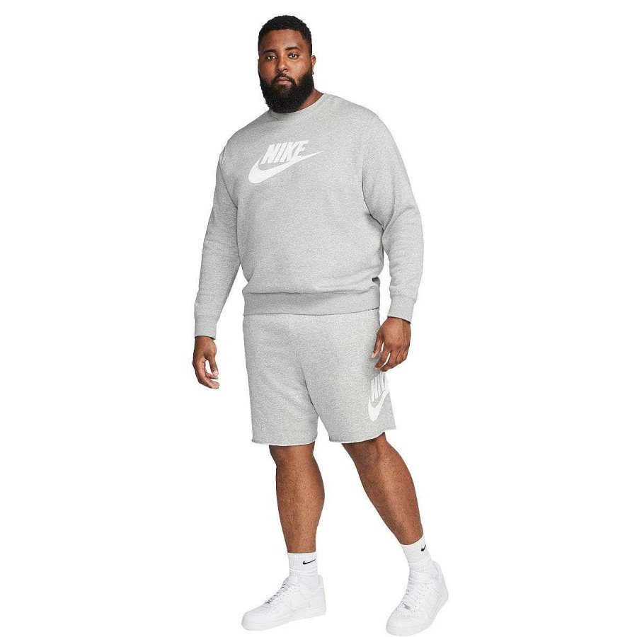 Men Nike Track Pants | Nike Mens Club Fleece Alumni Shorts Grey