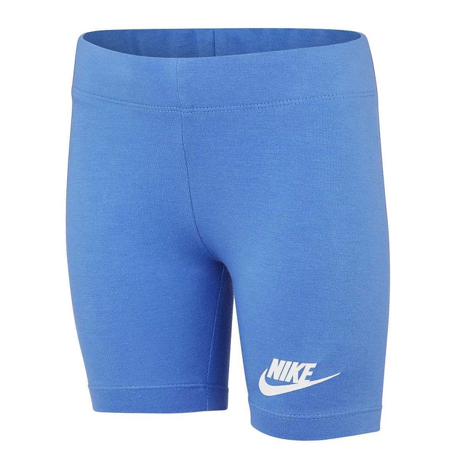 Kids Nike Shorts | Nike Junior Girls Lbr Solid Cotton Bike Shorts Blue