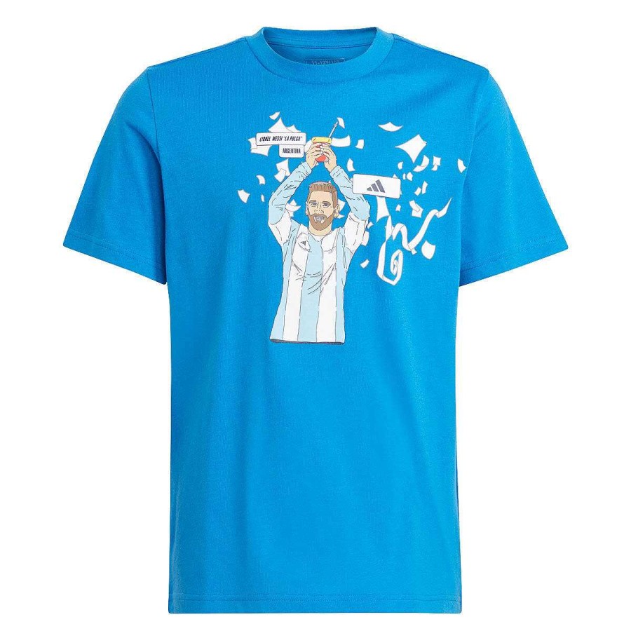 Kids adidas Activewear | Adidas Boys Messi Graphic Tee Blue