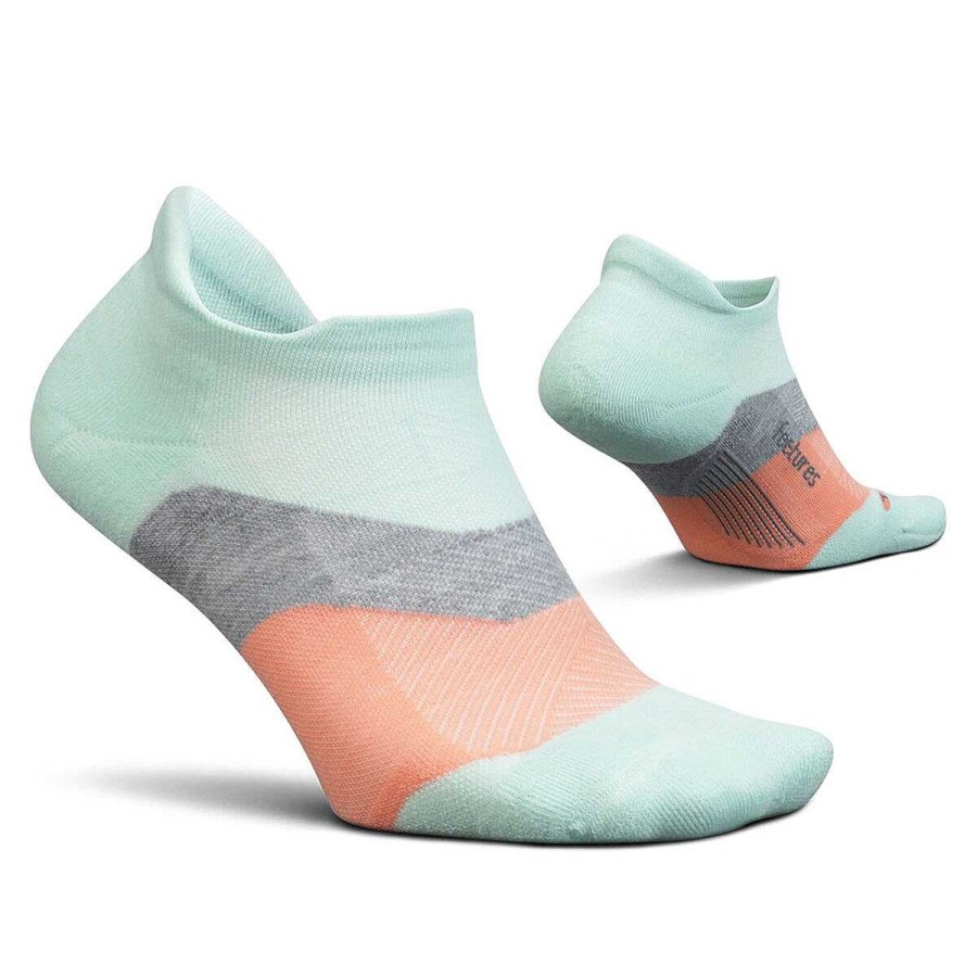 Men Feetures Socks | Feetures Elite Cushion No Show Tab Socks Mint