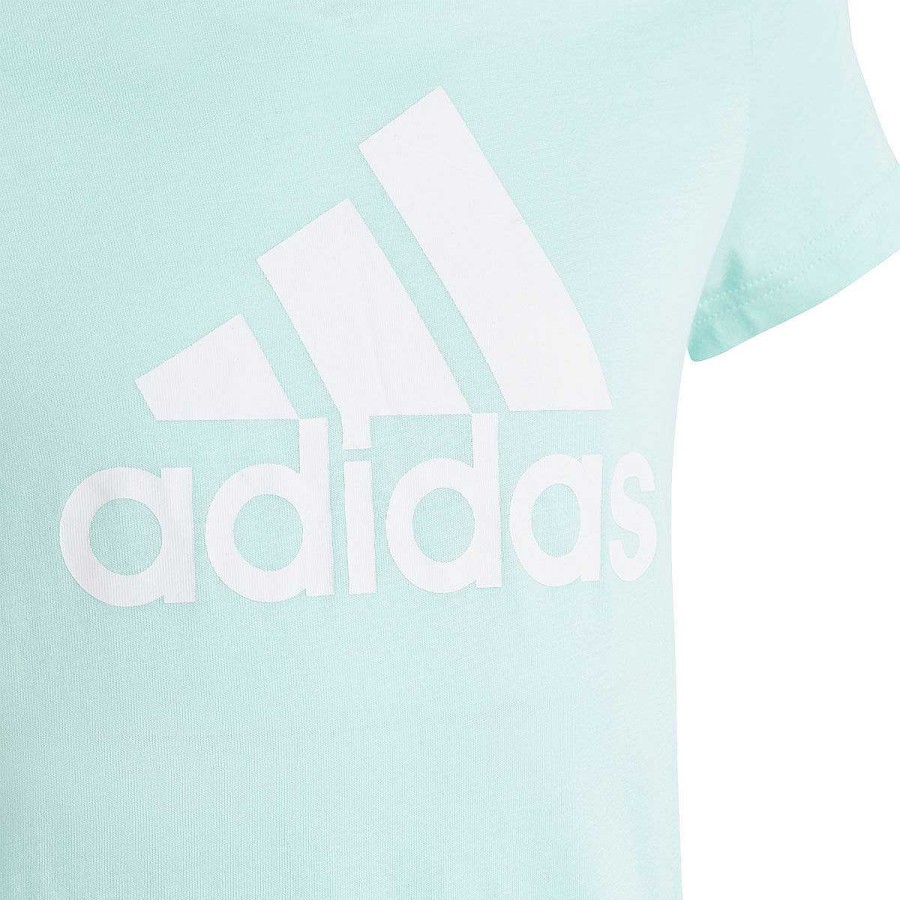 Kids adidas Activewear | Adidas Girls Essentials Big Logo Tee Aqua