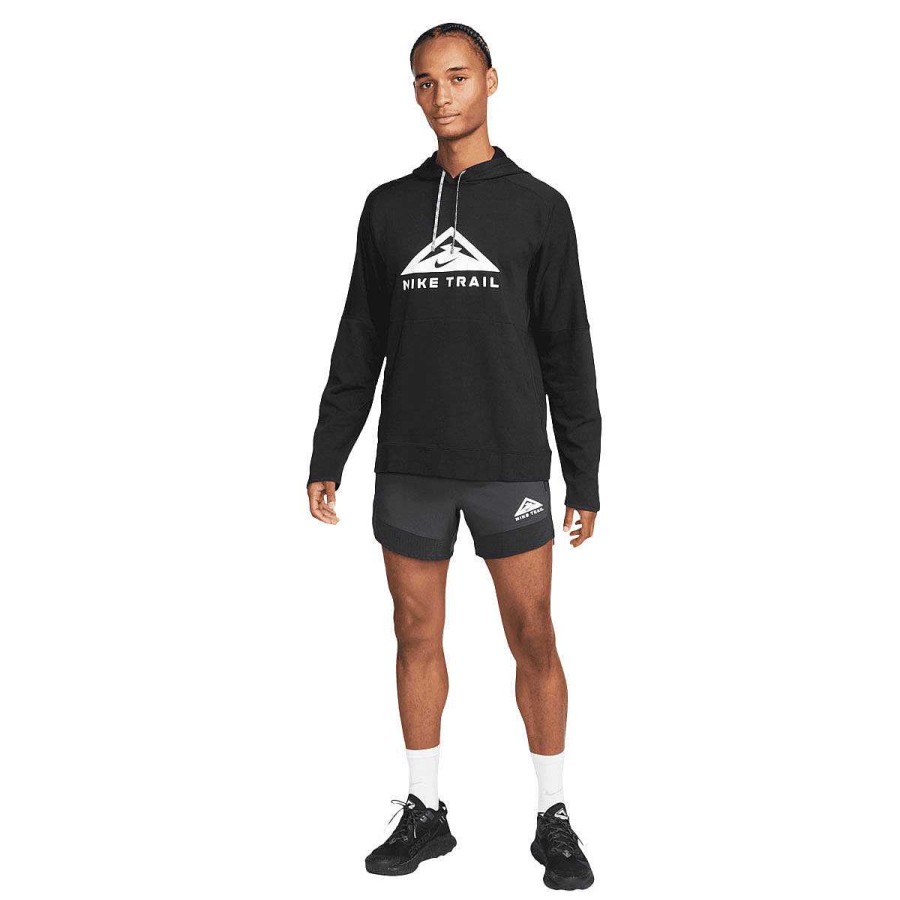 Men Nike Hoodies & Sweatshirts | Nike Mens Trail Magic Hour Running Hoodie Black