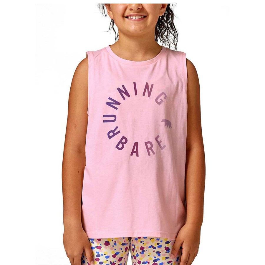 Kids Running Bare Tees & Tops | Running Bare Girls Easy Rider Muscle Tank Pink