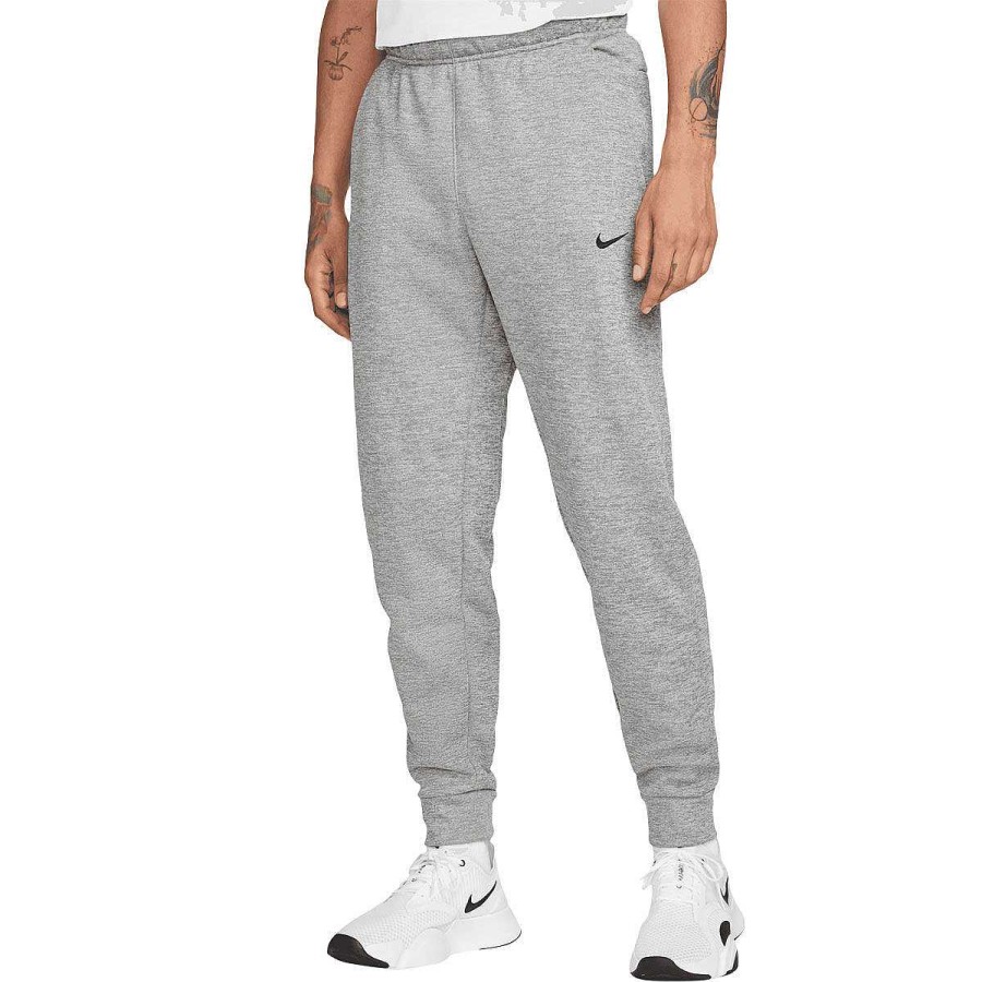 Men Nike Track Pants | Nike Mens Therma-Fit Tapered Training Pants Grey