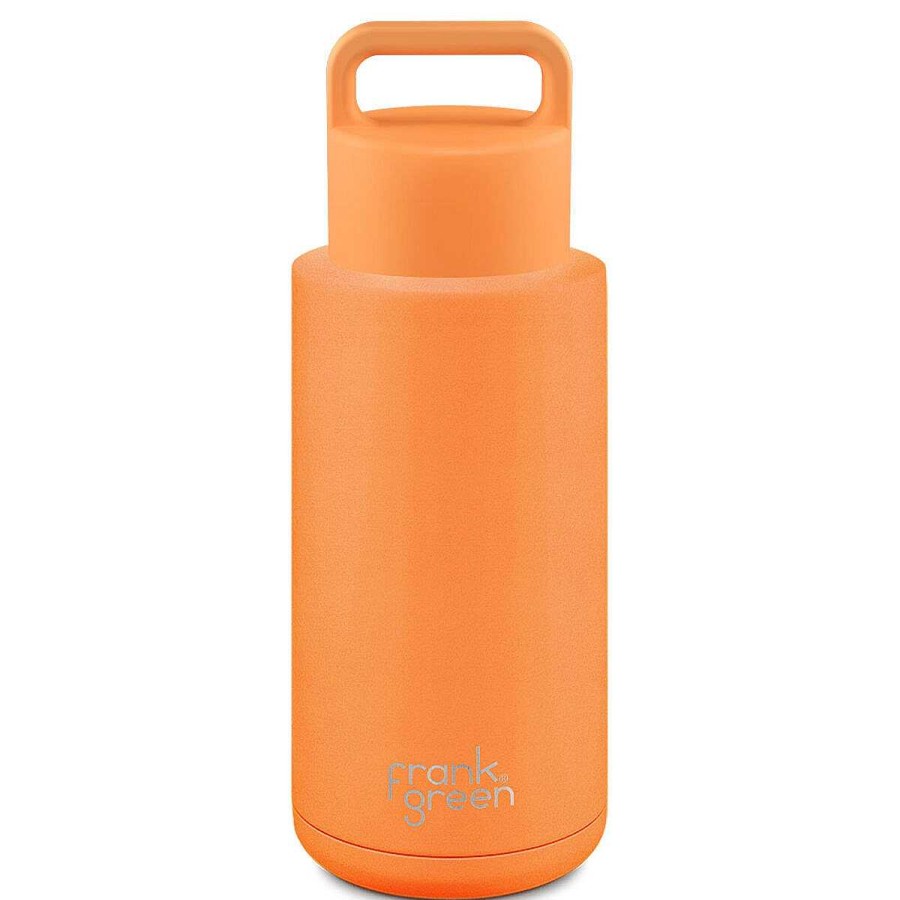 Kids FRANK GREEN Water Bottles | Frank Green Ceramic Reusable Grip 1L Bottle - Orange/Neo