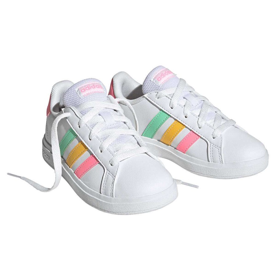 Kids adidas Casual | Adidas Grand Court 2.0 Kids Casual Shoes Us 7 White/Mint