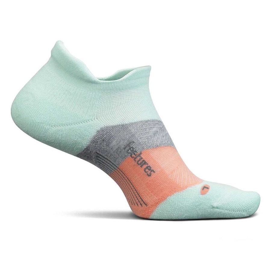 Men Feetures Socks | Feetures Elite Cushion No Show Tab Socks Mint