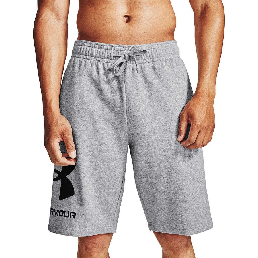 Men Under Armour Shorts | Under Armour Mens Rival Fleece Big Logo Shorts Grey